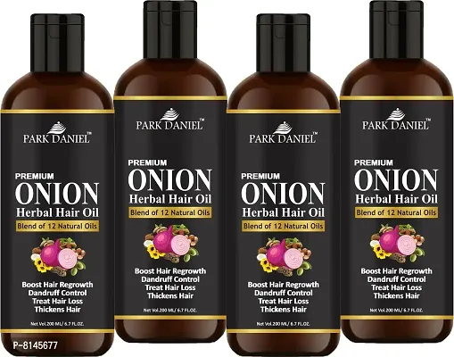 Park Daniel Onion Herbal Hair Oil Hair Growth-Pack Of 4, 200 Ml Each