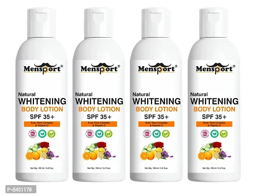 Mensport Skin Whitening SPF 35+ Sunscreen Lotion For Norishment Moisturiser of Dry Skin Pack of 4 of 100 ML 400 ML