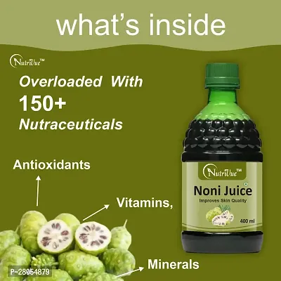 Nutrivue Noni Juice for Improves Skin Quality |Preservative free - Pack of 4 Bottle of 400ml-thumb2