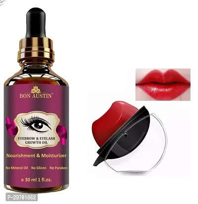 Bon Austin Eyebrow  Eyelash Growth Oil And Apple Shape Red Lipstick Combo