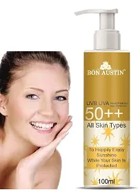 Bon Austin Broad Spectrum SPF 50++ Sunscreen 100ML  Eyebrow  Eyelash Growth Oil 30ML - Combo of 2-thumb1