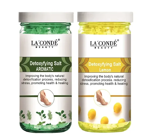 LaCondeAromatic  Lemon Detoxifying Bath Salt Crystal And Bath | For Muscle Relief, Relieves Aches  Pain | Soothing  Relaxation  (Each, 200g) Combo of 2