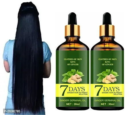 Natural 7 Days Ginger Hair Nutrient Solution Essence Hairdressing Essential Oil for Dry and Damaged Hairs Nutrition for Men  Women (30ML) Pack of 2