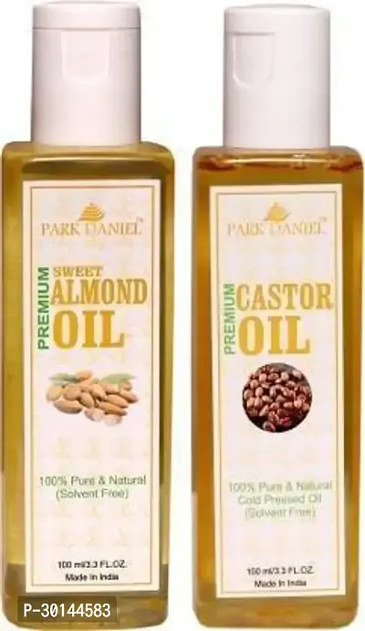 Premium Sweet Almond Oil and Castor oil -Pack Of 2-thumb0