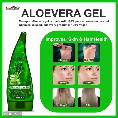 Mensport Multipurpose Aloe Vera Gel 130ml  Eyebrow and Eyelash Growth Oil 30ML - Combo of 2 Items-thumb2