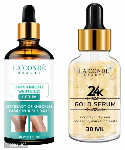 Laconde Dark Knucle Skin Whitening Serum  24k Gold Facial Glowing Serum (Each, 30ml) Combo of 2-thumb0