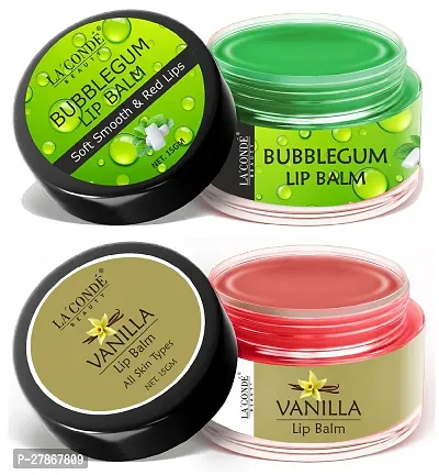 LaConde Bubblegum  Vanilla Extract Lip Balm For Dry, Cracked  Chapped Lips, Intense Moisturizing Suitable for All Skin Type (Each, 15g) Combo of 2