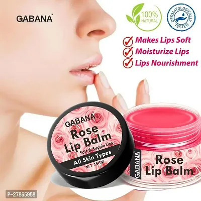 GABANA Rose Extract Lip Balm For Dry, Cracked  Chapped Lips, Intense Moisturizing for Men  Women, Suitable for All Skin Type (15g) Pack of 2-thumb5