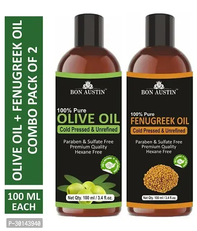 Premium Olive Oil And Fenugreek Oil -pack Of 2