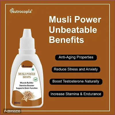 Nutrocopia Musli power Drops for Support Brain Functions  Muscle Building | Stamina Booster | (30ml) Pack Of 2-thumb5