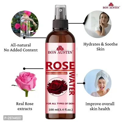 Natural Rosemary Water For Hair Regrowth, Beetroot Lip Serum And Natural Rose Water 100ml - Set of 3 Items-thumb2