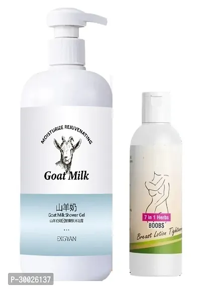 Goat Milk Body Wash And  Breast Tightening Lotion Pack Of 2