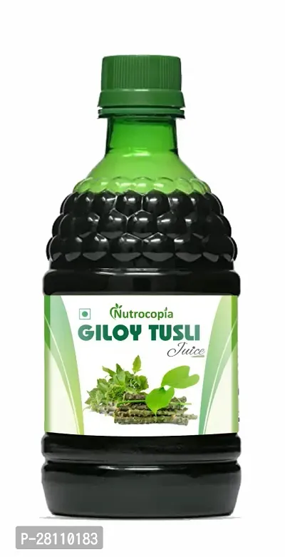 Nutrocopia Giloy Tulsi Juice Helps Boost Immunity | No Added Sugar | Pack Of 1 Bottle Of 400ml