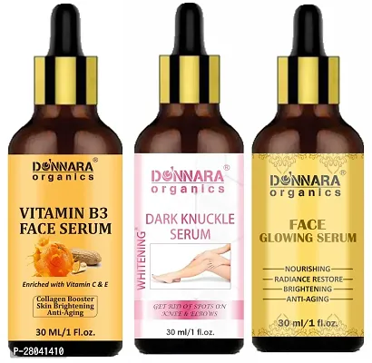 Donnara Organics Vitamin B3 Facial Serum, Dark Knuckle Skin Whitening Serum  Face Glowing Serum (Each,30ml) Combo of 3-thumb0