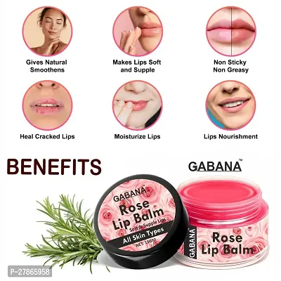 GABANA Rose Extract Lip Balm For Dry, Cracked  Chapped Lips, Intense Moisturizing for Men  Women, Suitable for All Skin Type (15g) Pack of 2-thumb3