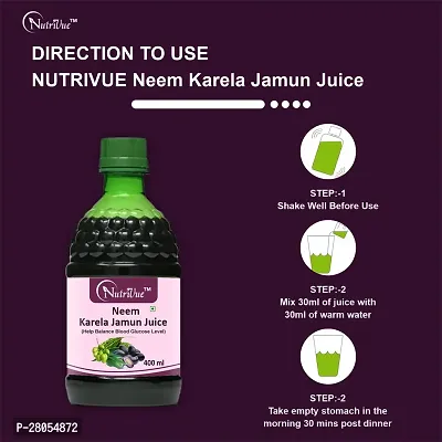 Nutrivue Neem Karela Jamun Juice for healthy Hair  Skin With Natural Ingredients (400ml) Pack of 1-thumb3