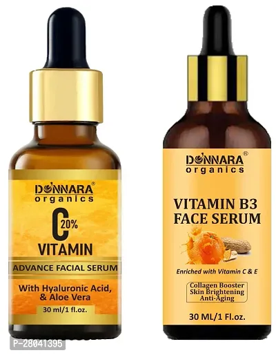 Donnara Organics Vitamin C20% Facial Whitening Serum  Vitamin B3 Facial Serum (Each, 30ml) Combo of 2-thumb0