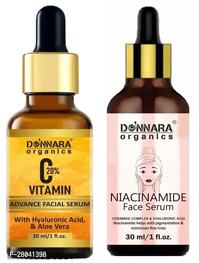 Donnara Organics Vitamin C20% Facial Whitening Serum  Niacinamide Face Brightening Serum (Each, 30ml) Combo of 2