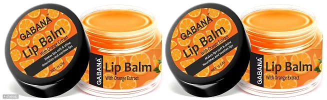 GABANA Orange Extract Lip Balm For Dry, Cracked  Chapped Lips, Intense Moisturizing for Men  Women, Suitable for All Skin Type (15g) Pack of 2