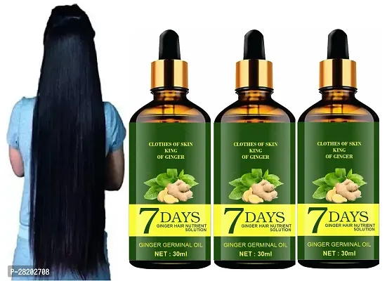 Natural 7 Days Ginger Hair Nutrient Solution Essence Hairdressing Essential Oil for Dry and Damaged Hairs Nutrition for Men  Women (30ML) Pack of 3-thumb0