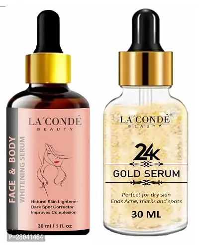 Laconde Face and Body Whitening Serum  24k Gold Facial Glowing Serum (Each, 30ml) Combo of 2