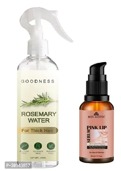 Rosemary Water For Hair Growth Pink Lip Serum 30ML - Combo Pack of 2