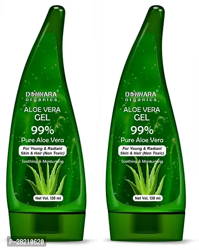 Donnara Organics Multipurpose Aloe Vera Beauty Gel For Skin Nourishment 130 ML Pack Of 2