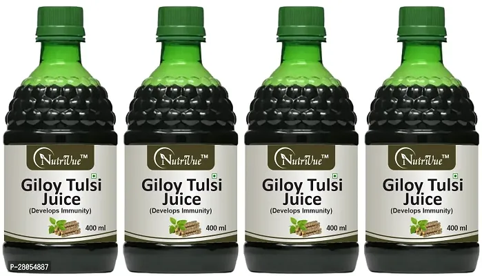 Nutrivue Giloy Tulsi Juice for Devlops Immunity With Botanical Ingredients (4x400ml)