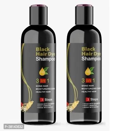 Black Hair Dye 3 In 1 3 Step Shampoo Pack of 2-thumb0