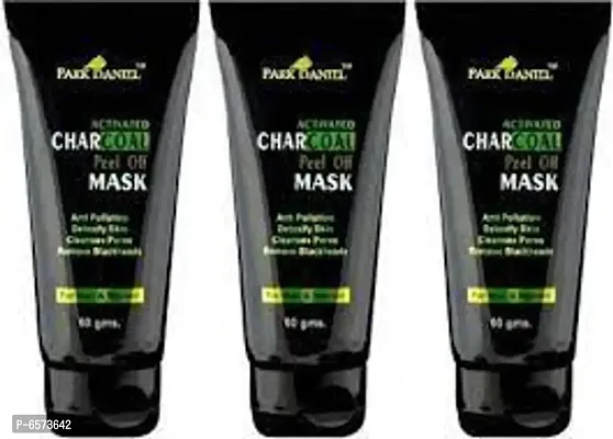 PARK DANIEL Activated Charcoal Peel off Mask - For Black head removal, deep cleansing and Instant glow Pack of 3 of (60 g) - 180 grams