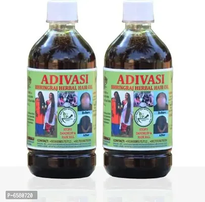 Adivasi Bhingraj Herbal Hair Oil Pack Of 2 Of 125 Ml Hair Care Hair Oil-thumb0