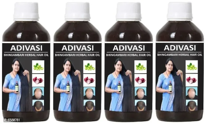 Adivasi Bhingambari Herbal Hair Oil Pack of 4 of (60 ML)-thumb0