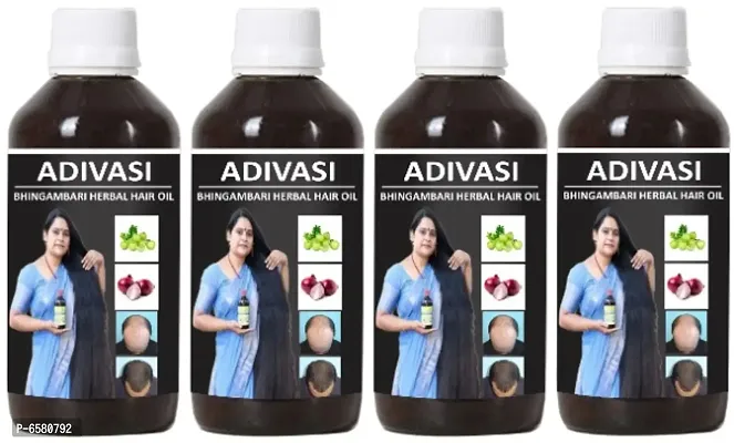 Adivasi Bhingambari Herbal Hair Oil Pack of 4 of (125 ML)-thumb0