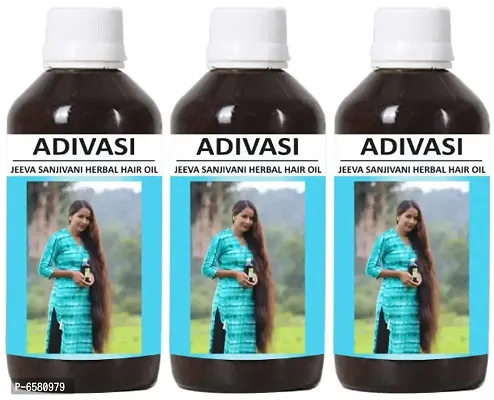 Adivasi Jeeva Sanjivani Herbal Hair Oil Pack of 3 of (125 ML)-thumb0