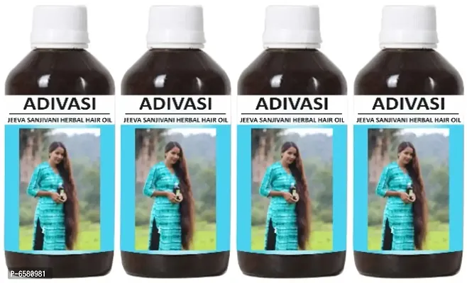 Adivasi Jeeva Sanjivani Herbal Hair Oil Pack of 4 of (125 ML)