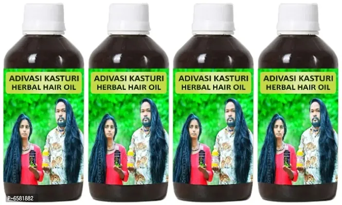 Adivasi Kasturi Herbal Hair Oil For Faster Hair Growth Pack of 4 of (125 ML)