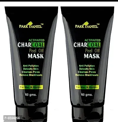 park Daniel Activated charcoal peel off mask- For Black Head Removal, Deep Cleansing and amp: Instant Glow 60G Pack of 2