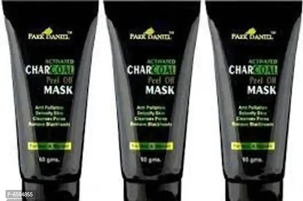 park Daniel Activated charcoal peel off mask- For Black Head Removal, Deep Cleansing and amp: Instant Glow 60G Pack of 3