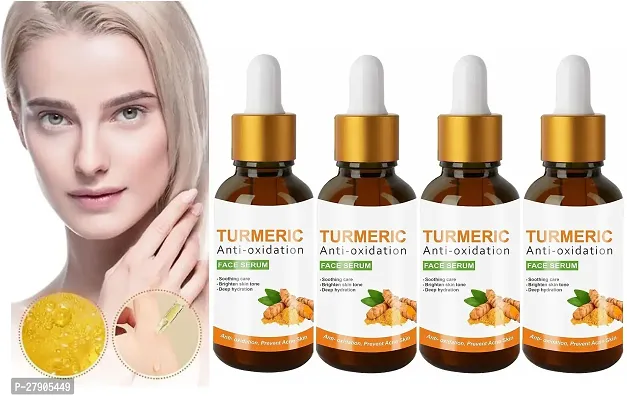 100% Natural Turmeric Anti-Oxidation Face Serum | Brightening, Nourishing, Moisturizing Skin Serum For All Skin Types - Pack of 4 Bottle of 30ML