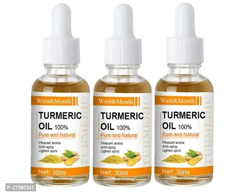 Turmeric Essential Oil Organic Face Oil Natural  Pure Turmeric Oil For Moisturizing Tightening Brightening Reducing Fine Lines (30ml) Pack of 3