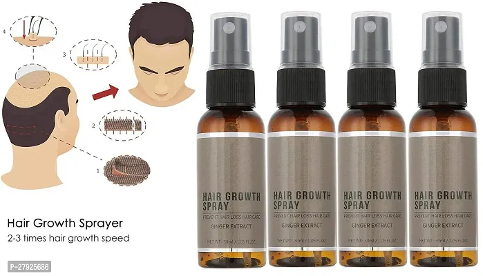 Hair Growth Set - Spray and Oil with Powerful Ginger Extract Extract Oil (30ml) Pack of 4