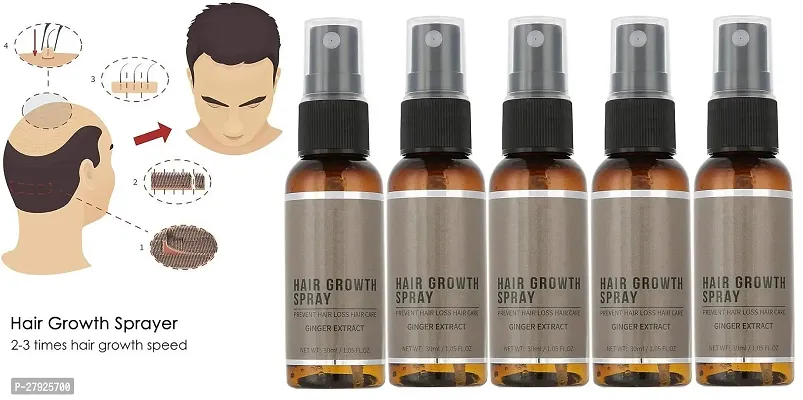 Hair Growth Set - Spray and Oil with Powerful Ginger Extract Extract Oil (30ml) Pack of 5