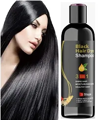 Black Hair Dye 3 In 1 3 Step Shampoo For Shine Hair  Moisturizing Healthy Hair - Pack of 2 Bottle of 100ml-thumb2