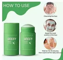 Green Tea Purifying Clay Stick Mask, And Deep Cleansing Oil Control And Anti-Acne Solid And Fine, Exfoliating Mask 40g - Pack of 1-thumb1