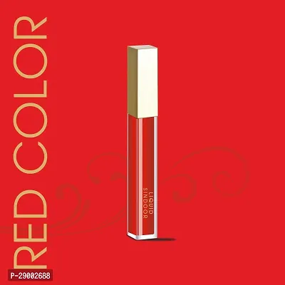 Bridal Velvet Matte Liquid Sindoor | Waterproof Sindur Quick Drying Formula With Long Sponge Tip Applicator (Red) Pack of 1-thumb2