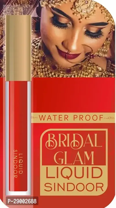 Bridal Velvet Matte Liquid Sindoor | Waterproof Sindur Quick Drying Formula With Long Sponge Tip Applicator (Red) Pack of 1-thumb4