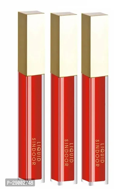 Bridal Velvet Matte Liquid Sindoor | Waterproof Sindur Quick Drying Formula With Long Sponge Tip Applicator (Red) Pack of 3