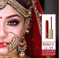 Bridal Velvet Matte Liquid Sindoor | Waterproof Sindur Quick Drying Formula With Long Sponge Tip Applicator (Maroon) Pack of 1-thumb3