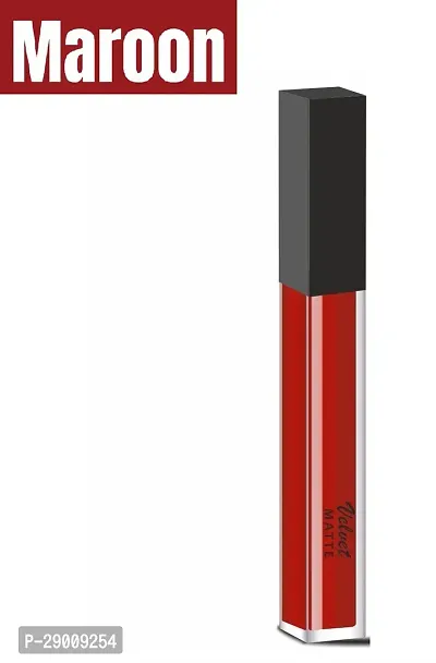 High Definition Maroon Matte Longlasting Liquid Lipstick Smudgeproof  Waterproof - Pack of 1