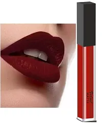 High Definition Maroon Matte Longlasting Liquid Lipstick Smudgeproof  Waterproof - Pack of 1-thumb1